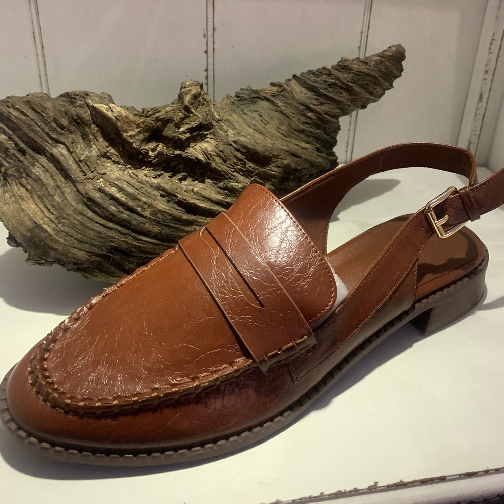 Women’s Brown Leather Slingback Loafer